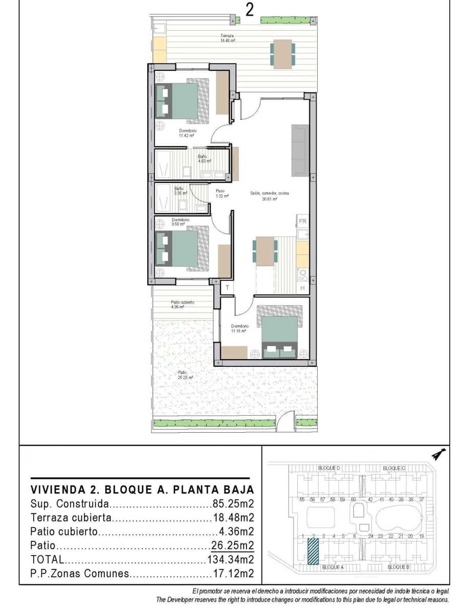3 sypialnia Apartament na sprzedaż w San Cayetano z basenem garażem - 263 900 € (Ref: 10087907)