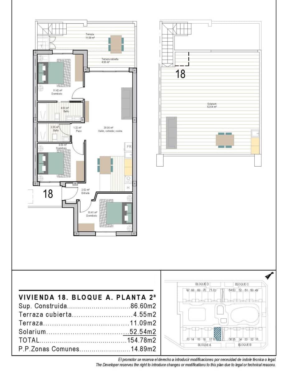 3 soveværelse Penthouse til salg i San Cayetano med swimmingpool garage - € 296.900 (Ref: 10087911)