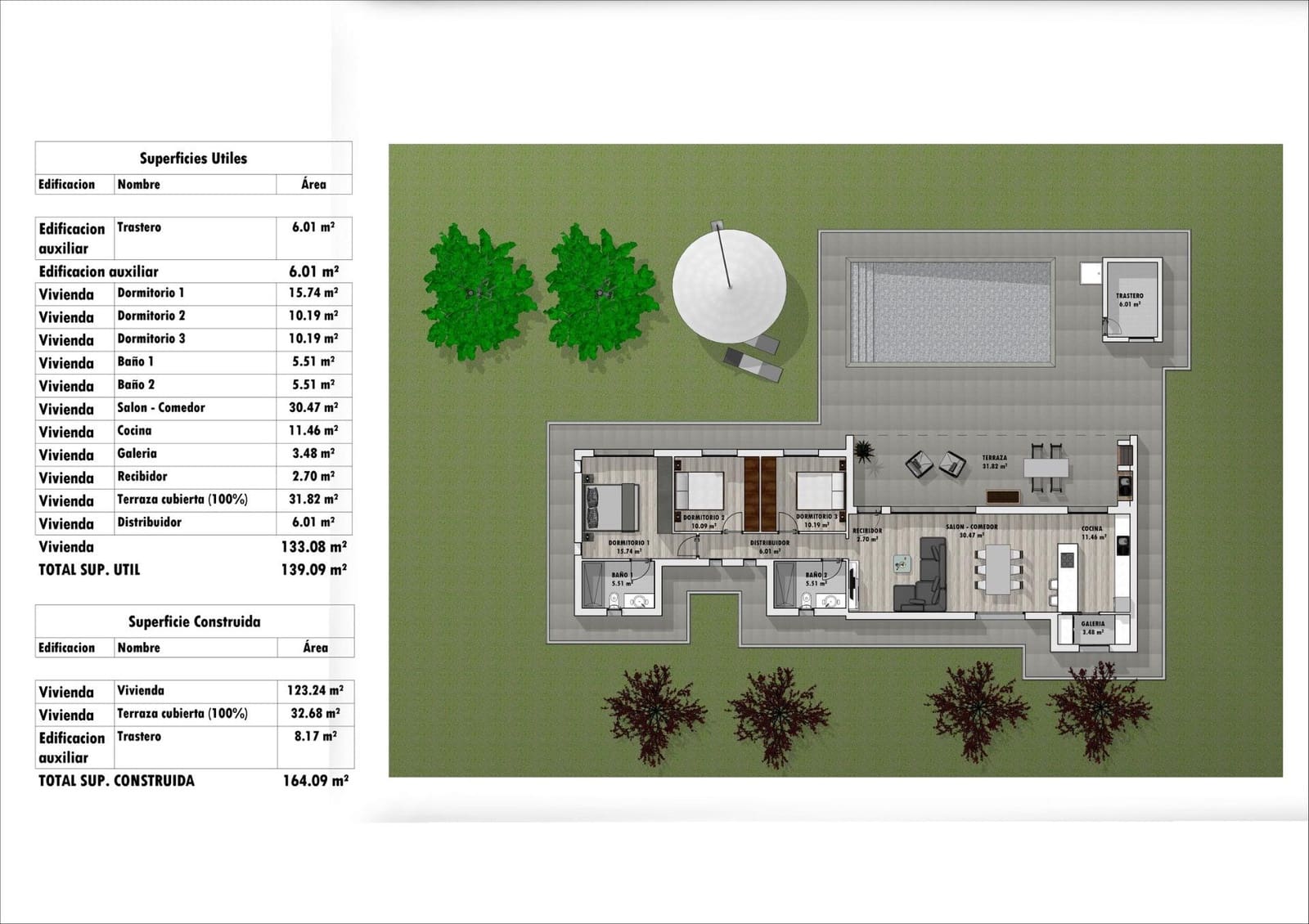 3 soverom Villa til salgs i Aspe med svømmebasseng garasje - € 468 000 (Ref: 10096299)