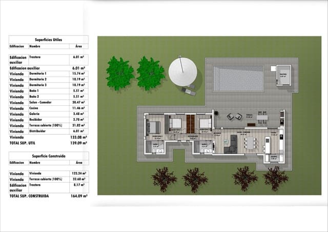 3 soverom Villa til salgs i Aspe med svømmebasseng garasje - € 468 000 (Ref: 10096299)