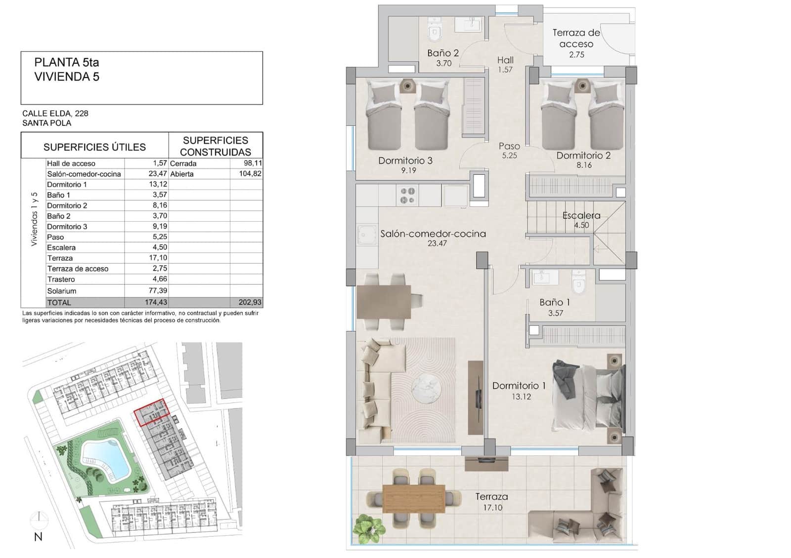 3 Zimmer Penthouse zu verkaufen in Santa Pola mit Pool Garage - 570.000 € (Ref: 8218500)