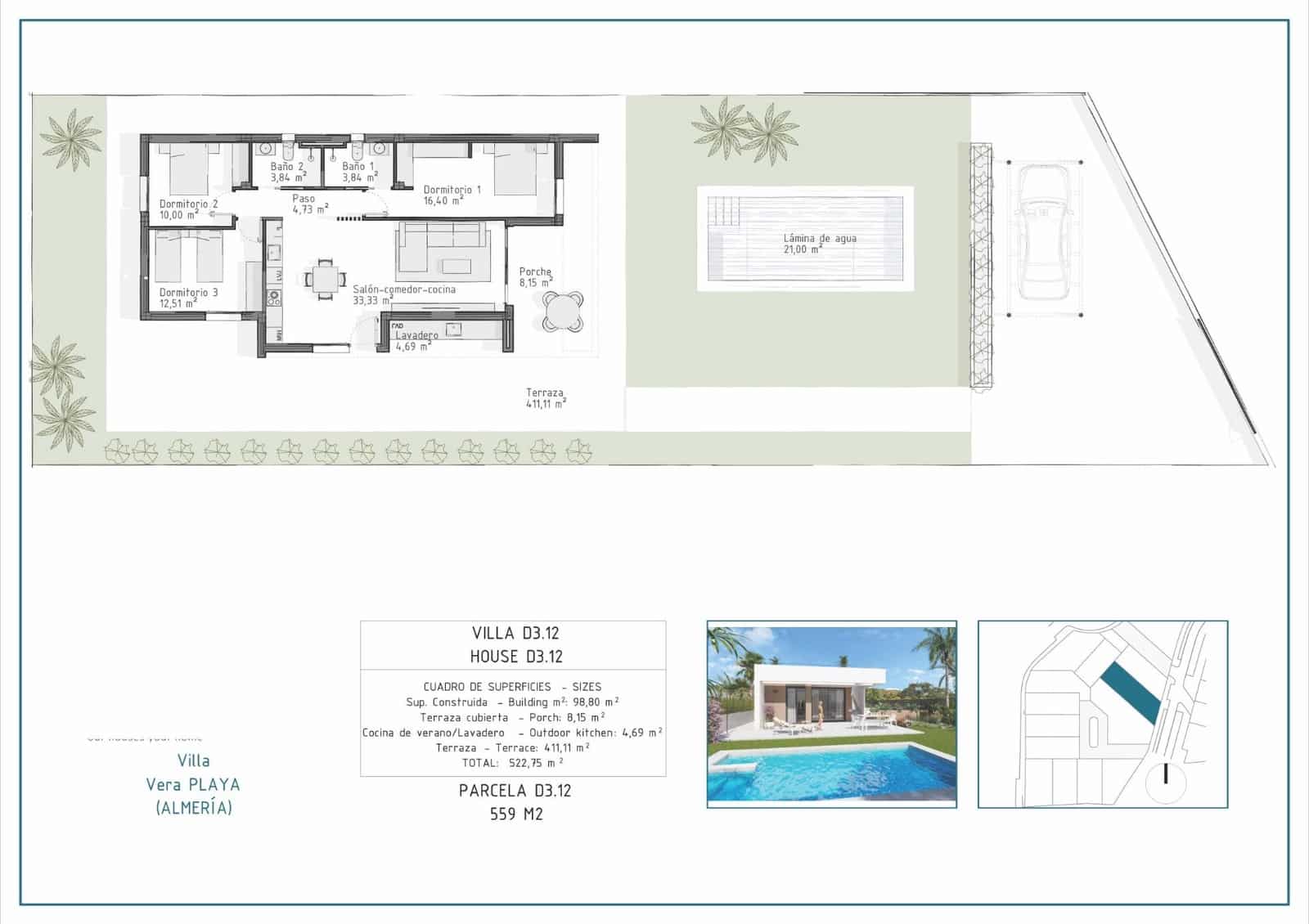 3 bedroom Villa for sale in Vera with garage - € 445,000 (Ref: 9320323)