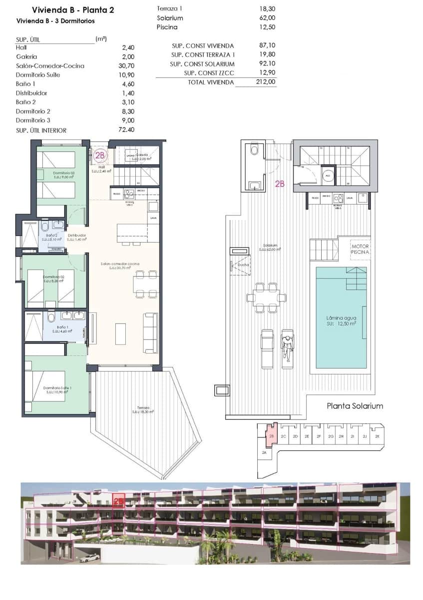 3 makuuhuone Kattohuoneisto myytävänä paikassa Benijofar mukana uima-altaan - 466 000 € (Ref: 9477589)