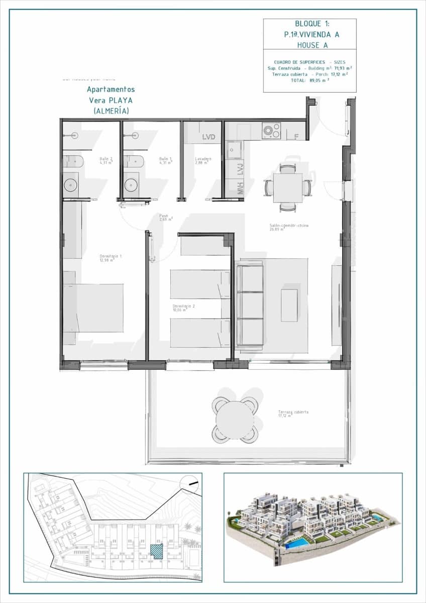2 sovrum Lägenhet till salu i Vera med pool garage - 225 000 € (Ref: 9572646)