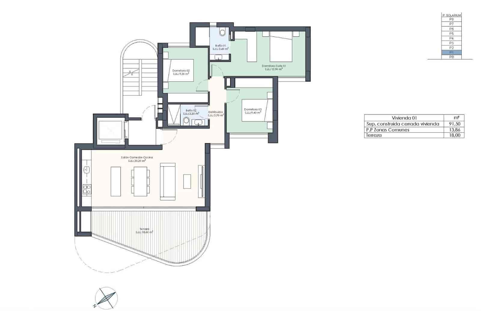 3 soverom Leilighet til salgs i Guardamar del Segura med svømmebasseng garasje - € 345 000 (Ref: 9577269)