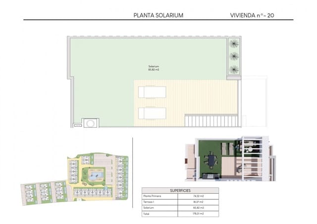 2 makuuhuone Bungalow myytävänä paikassa Balcón de Finestrat - Terra Marina, Finestrat mukana uima-altaan 
autotalli - 369 900 € (Ref: 9612117)