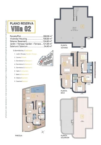 Chalet de 3 habitaciones en Las Lomas de Rame - Bahía Bella, Los Alcázares en venta con piscina garaje - 589.900 € (Ref: 9655131)