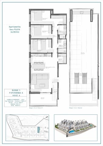 3 soverom Penthouse til salgs i Puerto Vera - Las Salinas, Vera med svømmebasseng garasje - € 395 000 (Ref: 9692605)