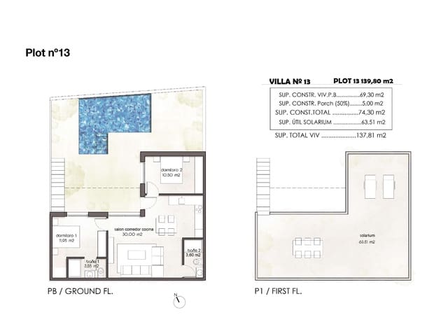 2 camera da letto Casa in vendita in Pilar de la Horadada ciudad, Pilar de la Horadada con garage - 350.000 € (Rif: 9709955)