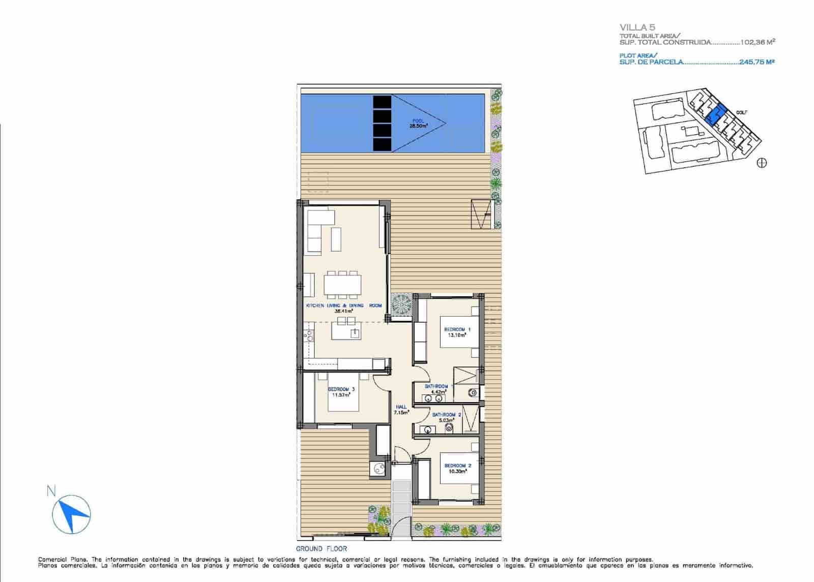 3 sypialnia Willa na sprzedaż w Los Alcazares z basenem garażem - 565 000 € (Ref: 9805757)