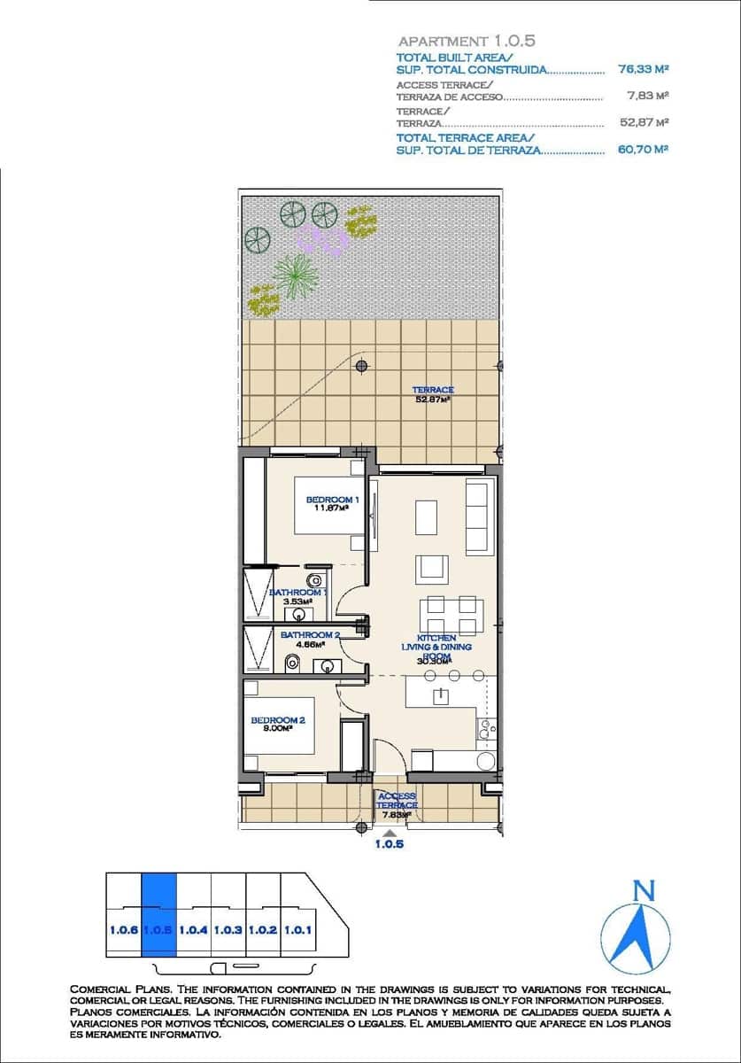 Apartamento de 2 habitaciones en Los Alcázares en venta con piscina garaje - 269.000 € (Ref: 9805760)