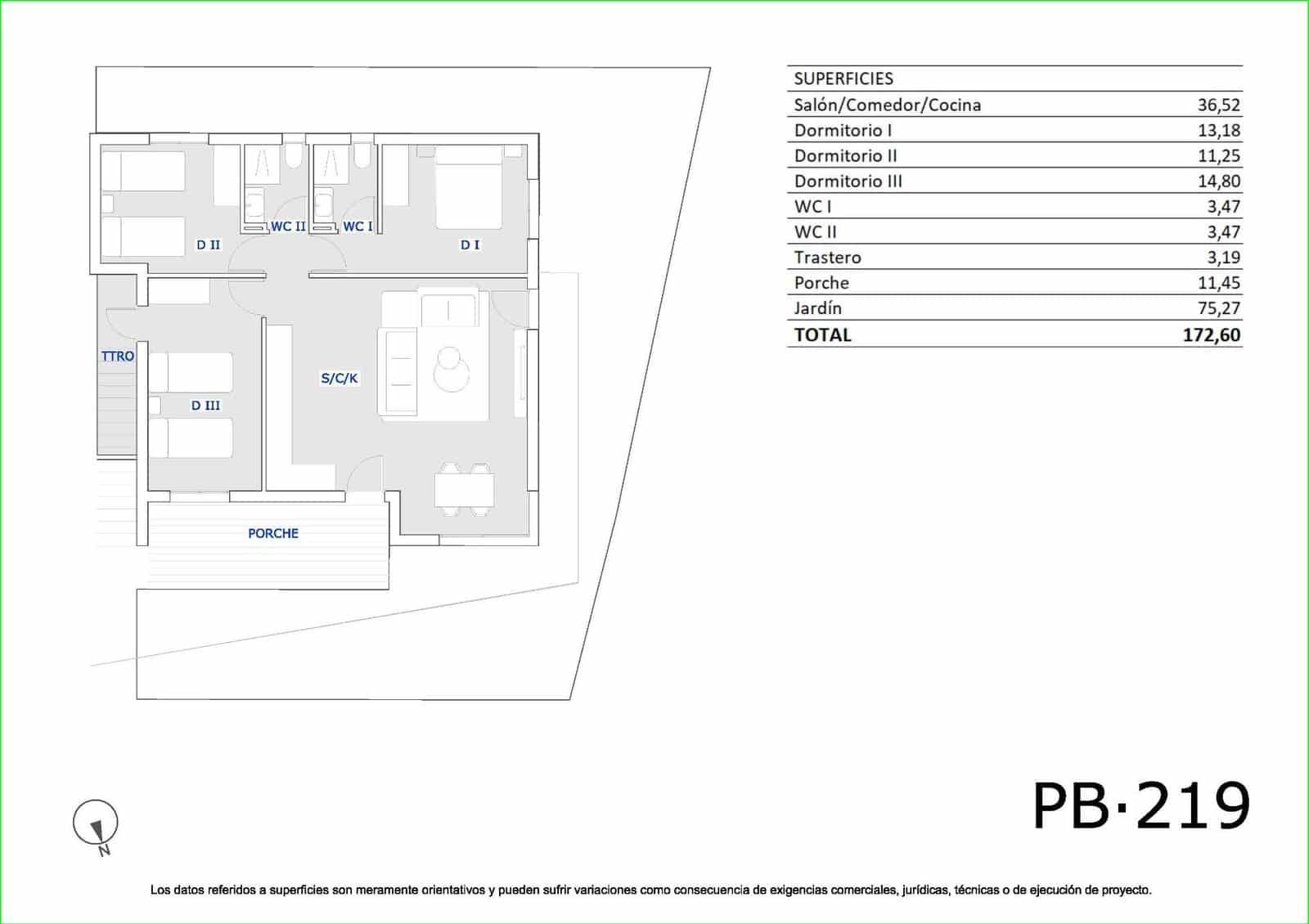 3 sovrum Bungalow till salu i San Miguel de Salinas med pool - 264 900 € (Ref: 9805774)