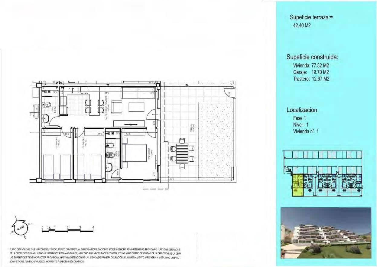 3 quarto Apartamento para venda em Vera com piscina garagem - 274 050 € (Ref: 9905859)