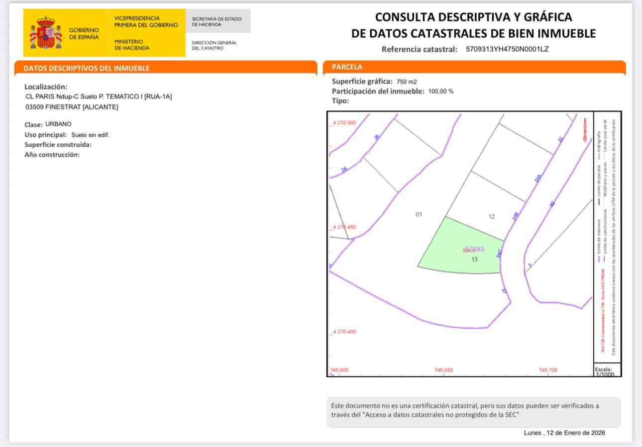Bouwgrond te koop in Finestrat - € 395.000 (Ref: 9500723)