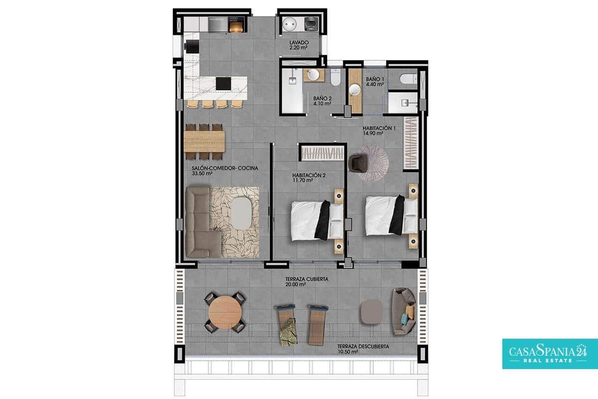 2 quarto Apartamento para venda em Finestrat com piscina - 375 000 € (Ref: 9596408)