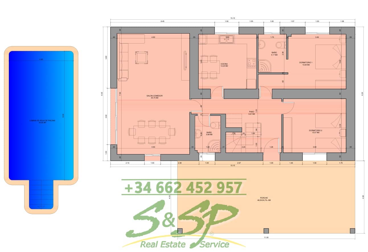 5 soveværelse Finca/Landehus til salg i Puerto Lumbreras med swimmingpool - € 340.000 (Ref: 8617088)