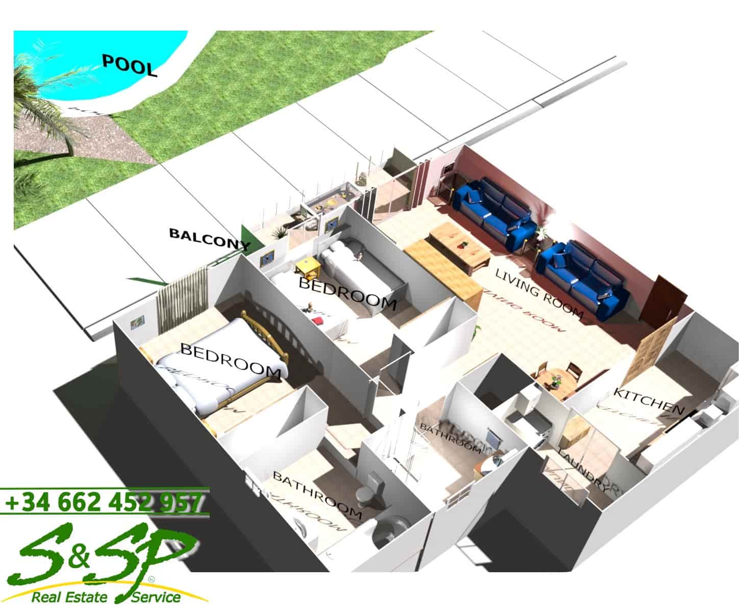 2 bedroom Apartment for rent in Aguilas with pool garage - € 590 (Ref: 8639961)