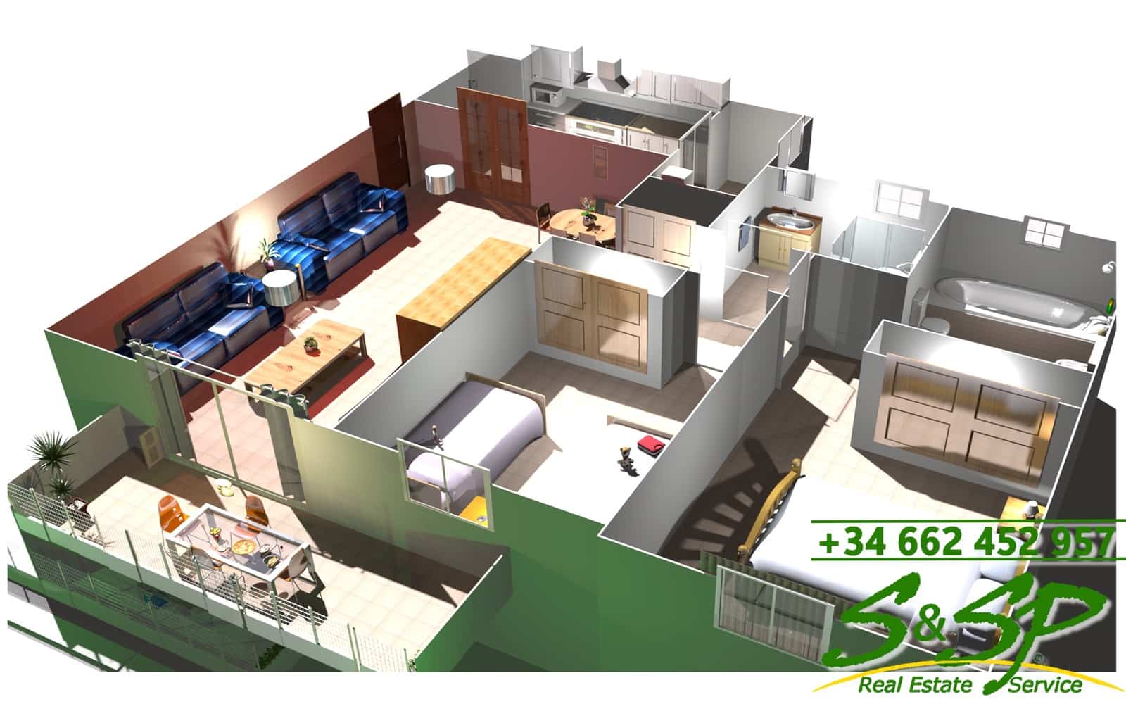 2 bedroom Apartment for rent in Aguilas with pool garage - € 590 (Ref: 8639961)