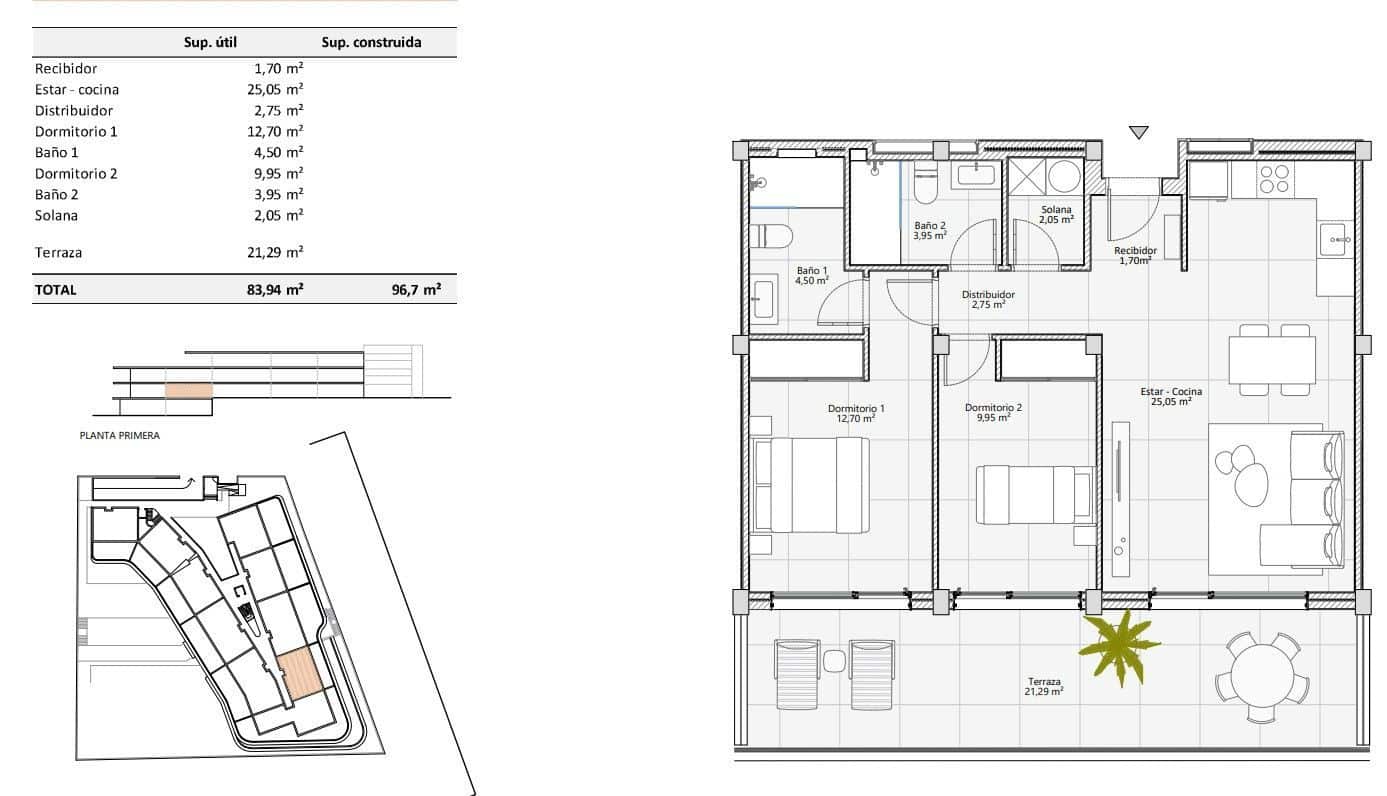 Apartamento de 2 habitaciones en Costa Adeje en venta con piscina garaje - 675.000 € (Ref: 7836057)