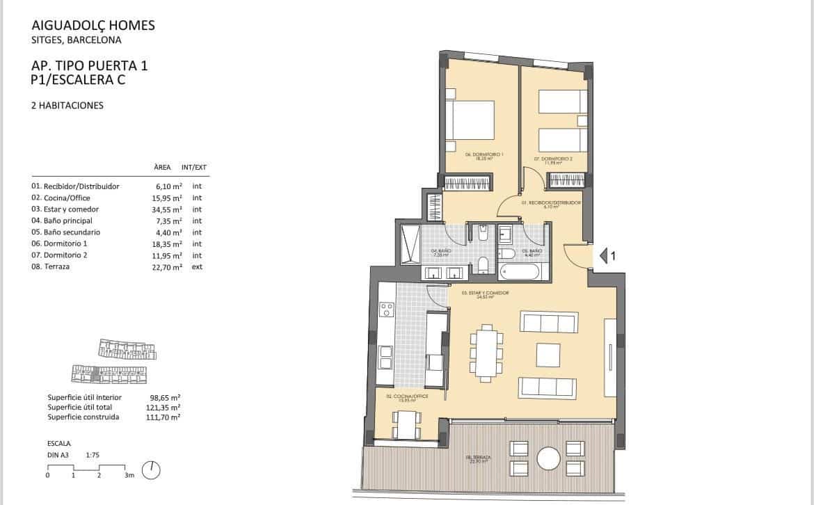 2 slaapkamer Flat te huur in Sitges met zwembad garage - € 2.300 (Ref: 8800709)