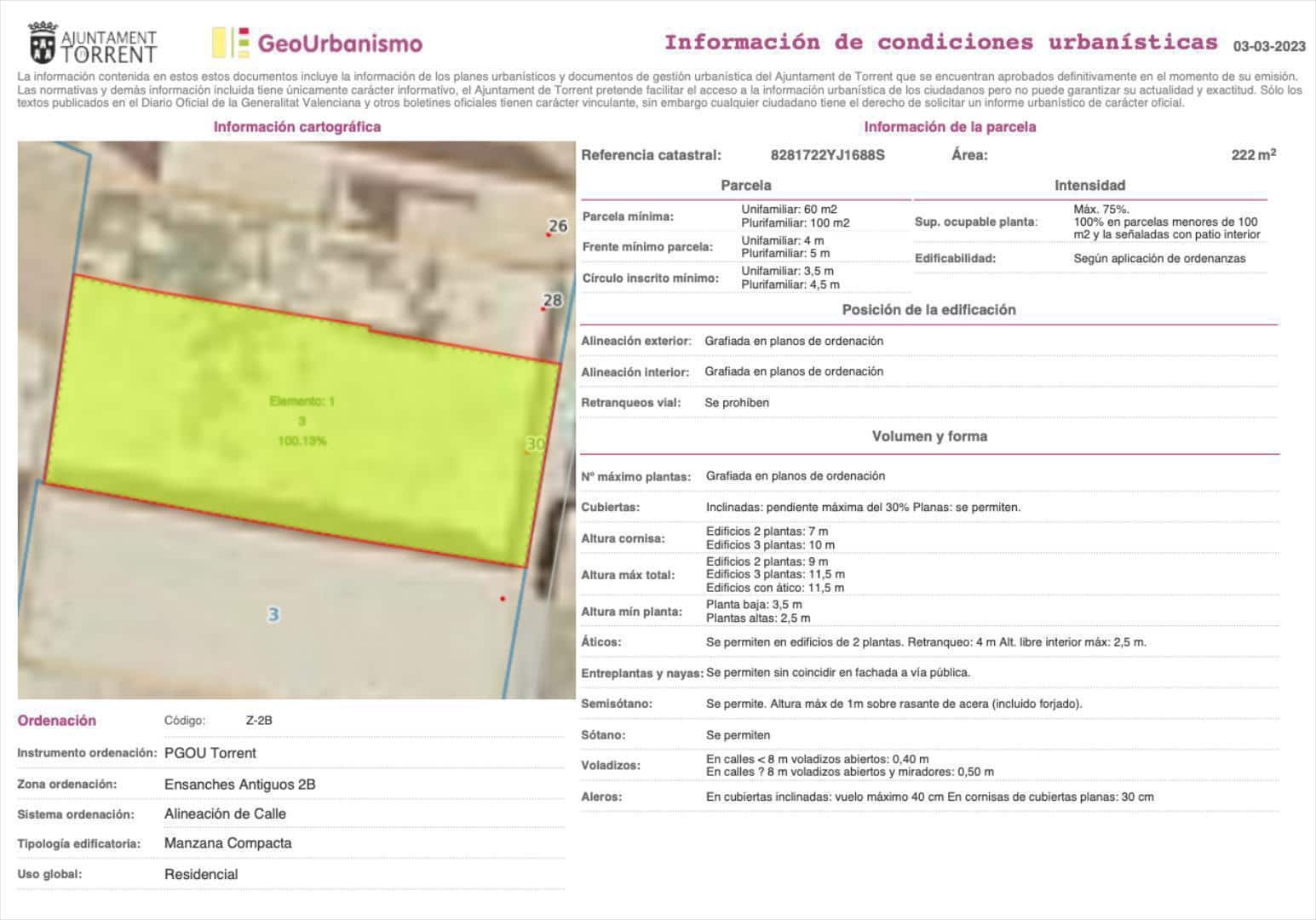 Byggegrund til salg i Torrent - € 144.000 (Ref: 7512534)
