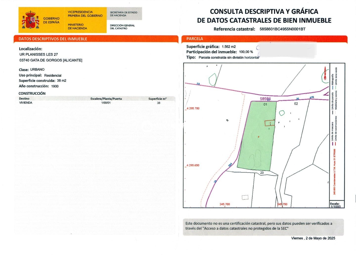 Ruína para venda em Gata de Gorgos - 140 000 € (Ref: 9362274)