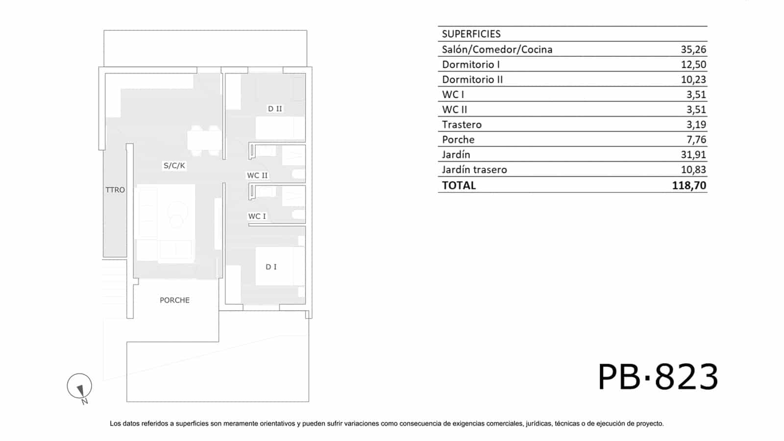 2 makuuhuone Bungalow myytävänä paikassa San Miguel de Salinas mukana uima-altaan 
autotalli - 209 900 € (Ref: 10019517)