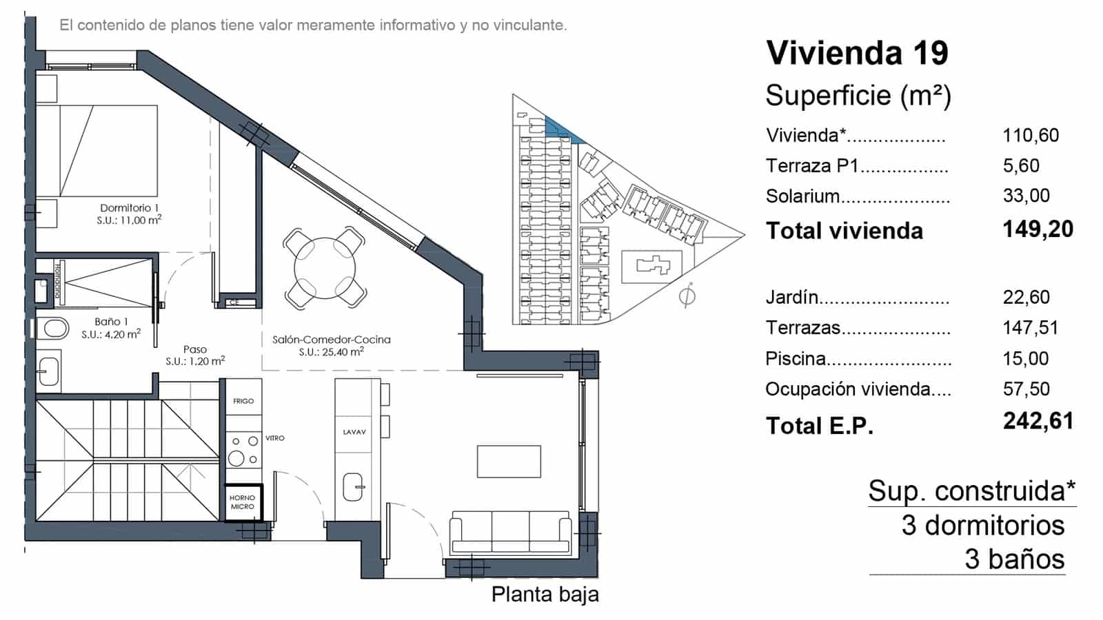 3 bedroom Terraced Villa for sale in Los Alcazares with pool garage - € 645,000 (Ref: 10044052)