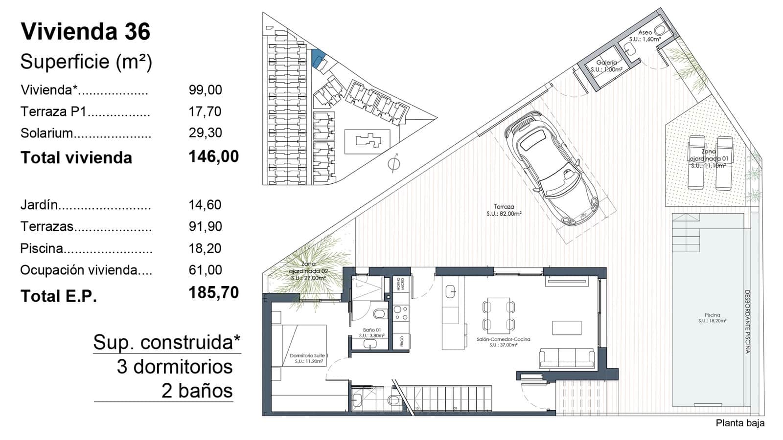 3 bedroom Terraced Villa for sale in Los Alcazares with pool garage - € 645,000 (Ref: 10044052)