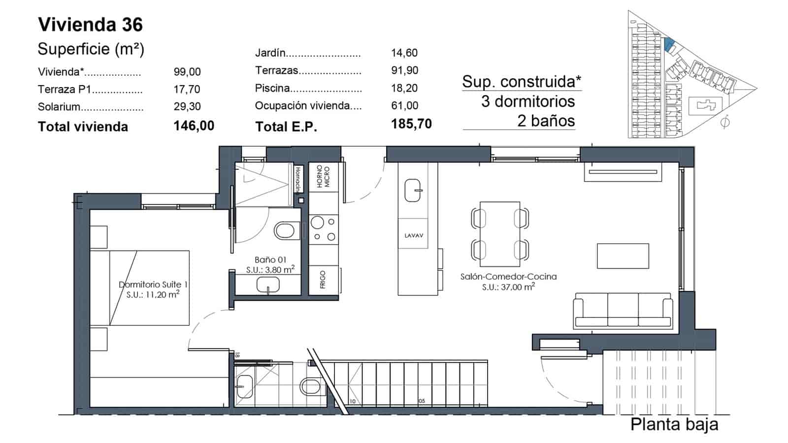 3 bedroom Terraced Villa for sale in Los Alcazares with pool garage - € 645,000 (Ref: 10044052)
