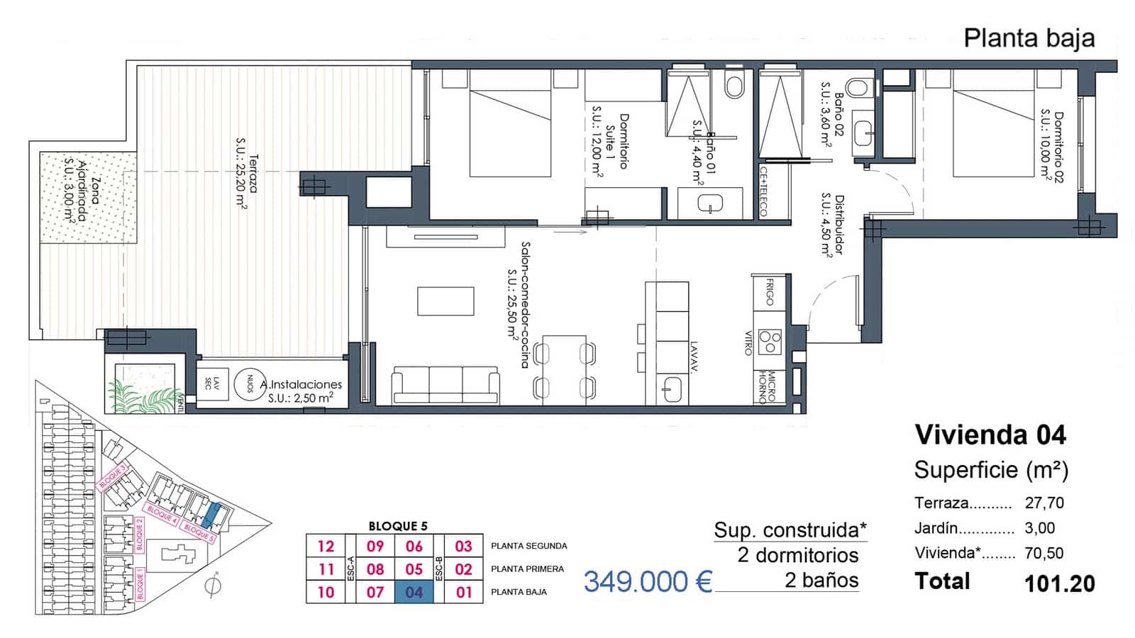 2 soveværelse Lejlighed til salg i Los Alcazares med swimmingpool garage - € 329.000 (Ref: 10048625)