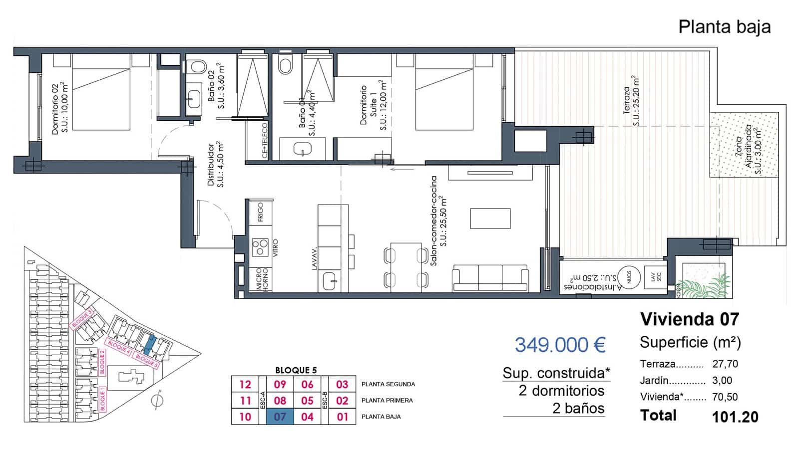 2 soveværelse Lejlighed til salg i Los Alcazares med swimmingpool garage - € 329.000 (Ref: 10048625)