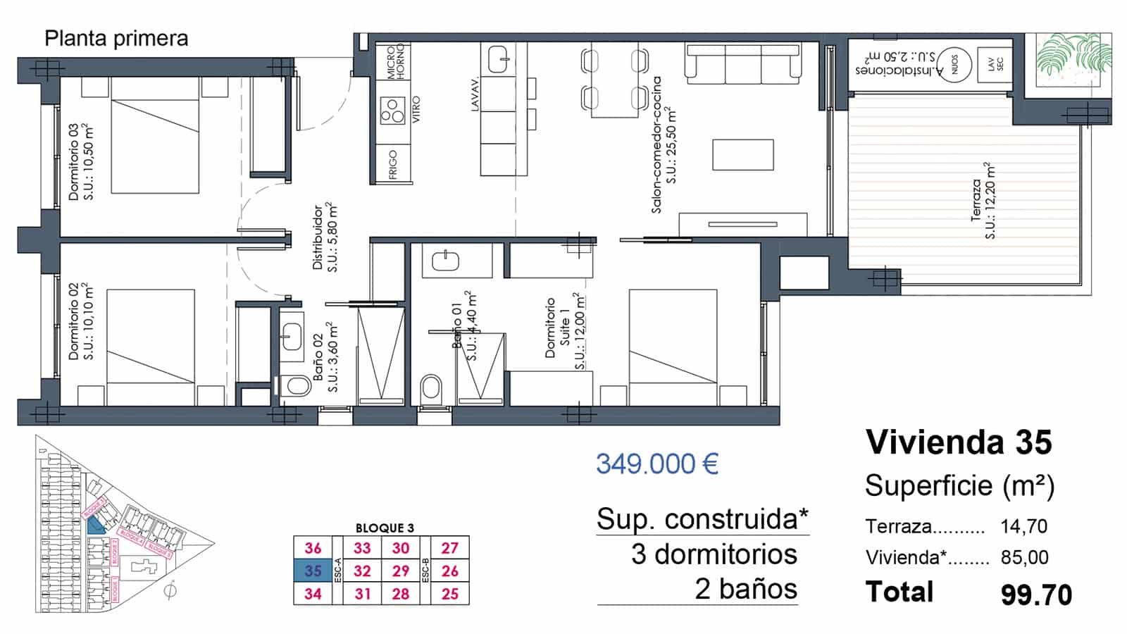 2 chambre Appartement à vendre à Los Alcazares avec piscine garage - 309 000 € (Ref: 10049813)