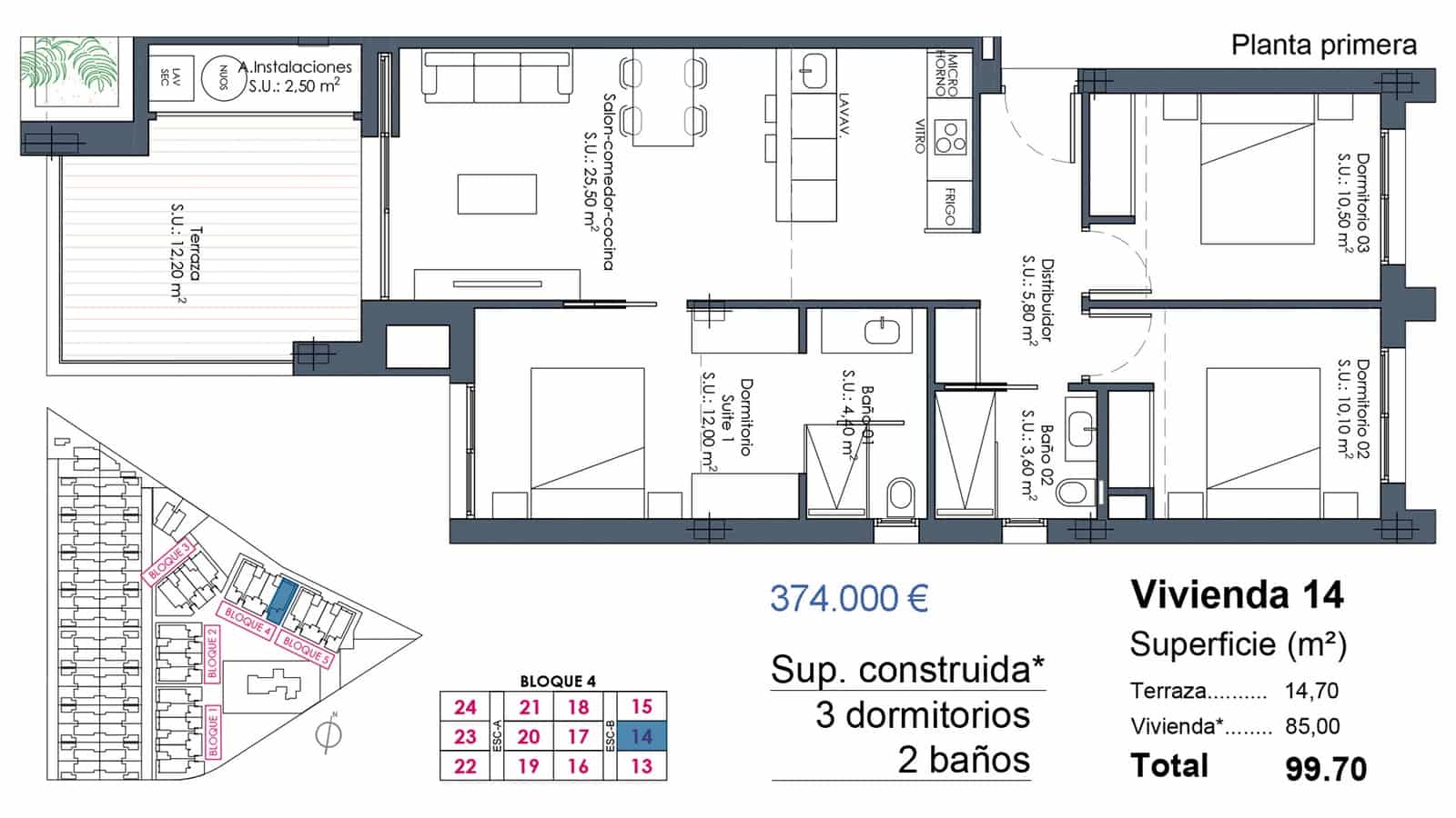 2 chambre Appartement à vendre à Los Alcazares avec piscine garage - 309 000 € (Ref: 10049813)