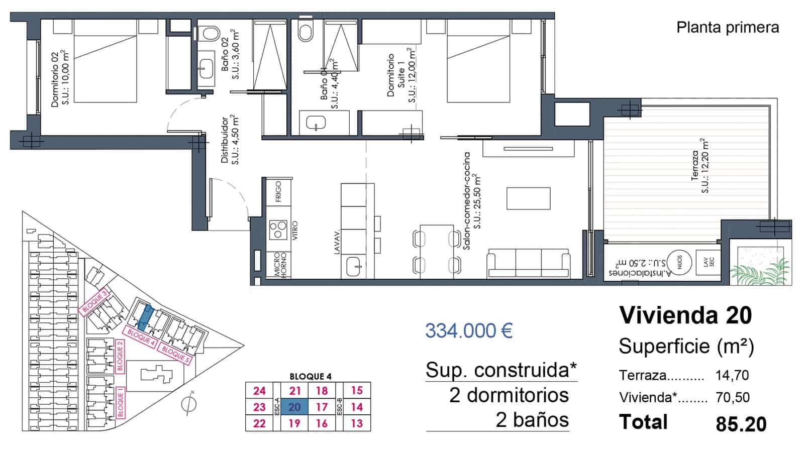 2 chambre Appartement à vendre à Los Alcazares avec piscine garage - 309 000 € (Ref: 10049813)
