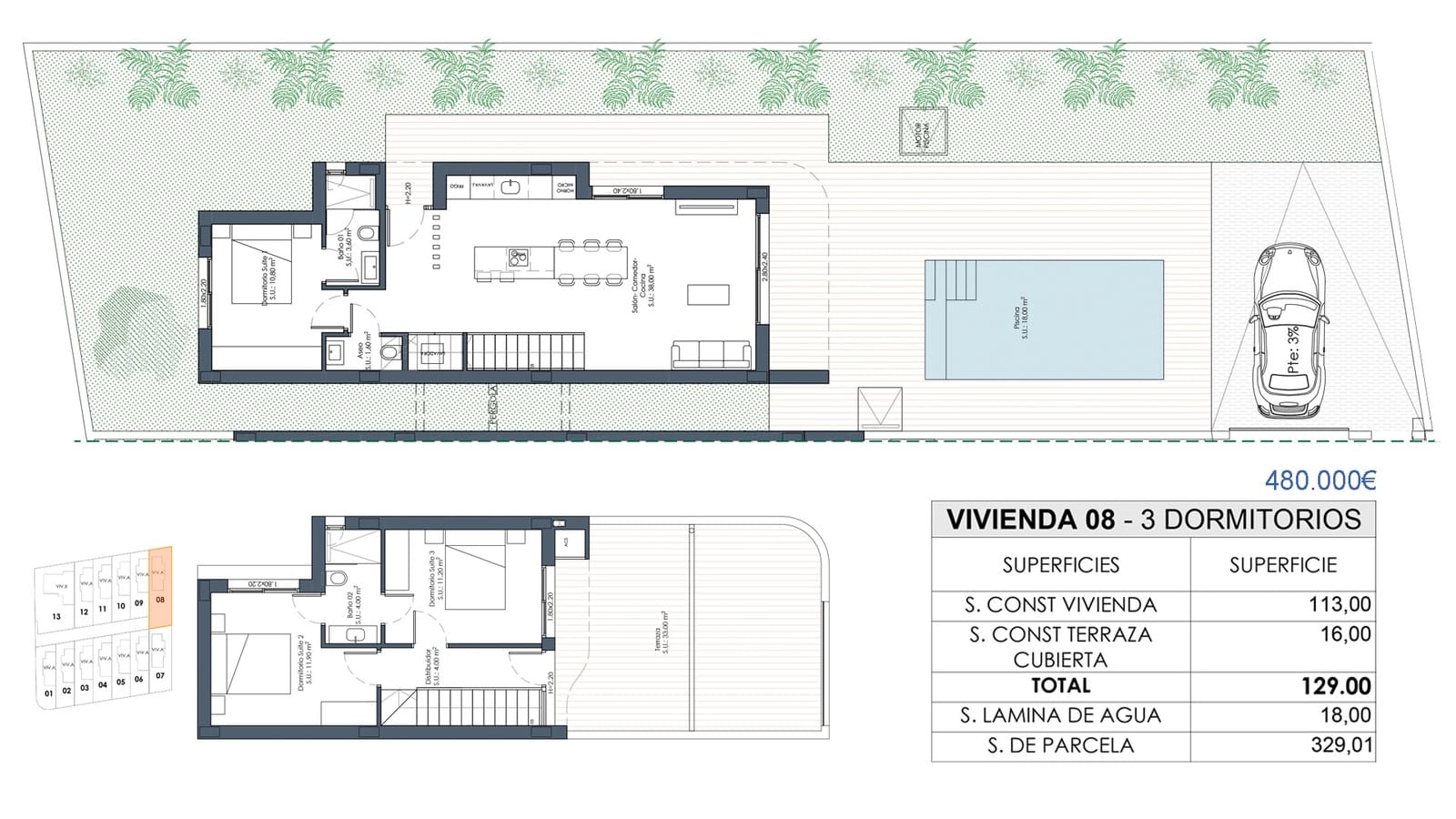 3 slaapkamer Villa te koop in Los Montesinos met zwembad garage - € 445.000 (Ref: 10050516)