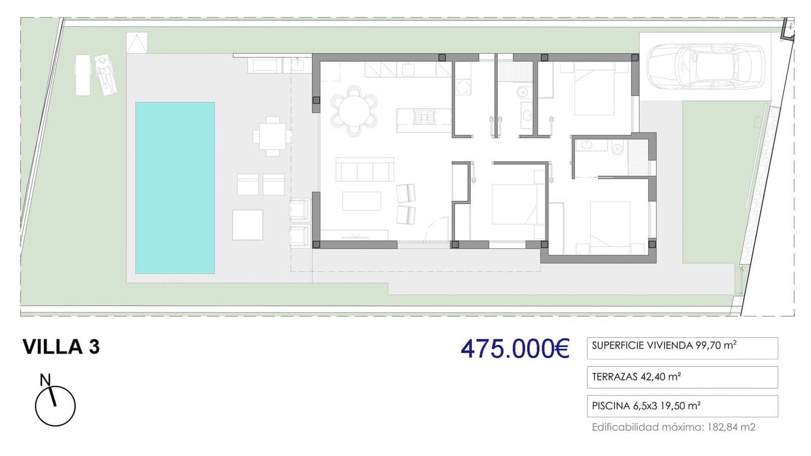 3 soveværelse Villa til salg i Los Montesinos med swimmingpool garage - € 475.000 (Ref: 10054433)