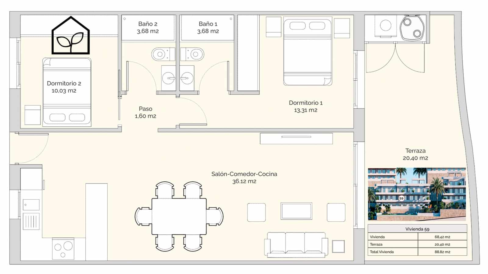 2 sypialnia Apartament na sprzedaż w Finestrat z basenem garażem - 339 900 € (Ref: 9891198)