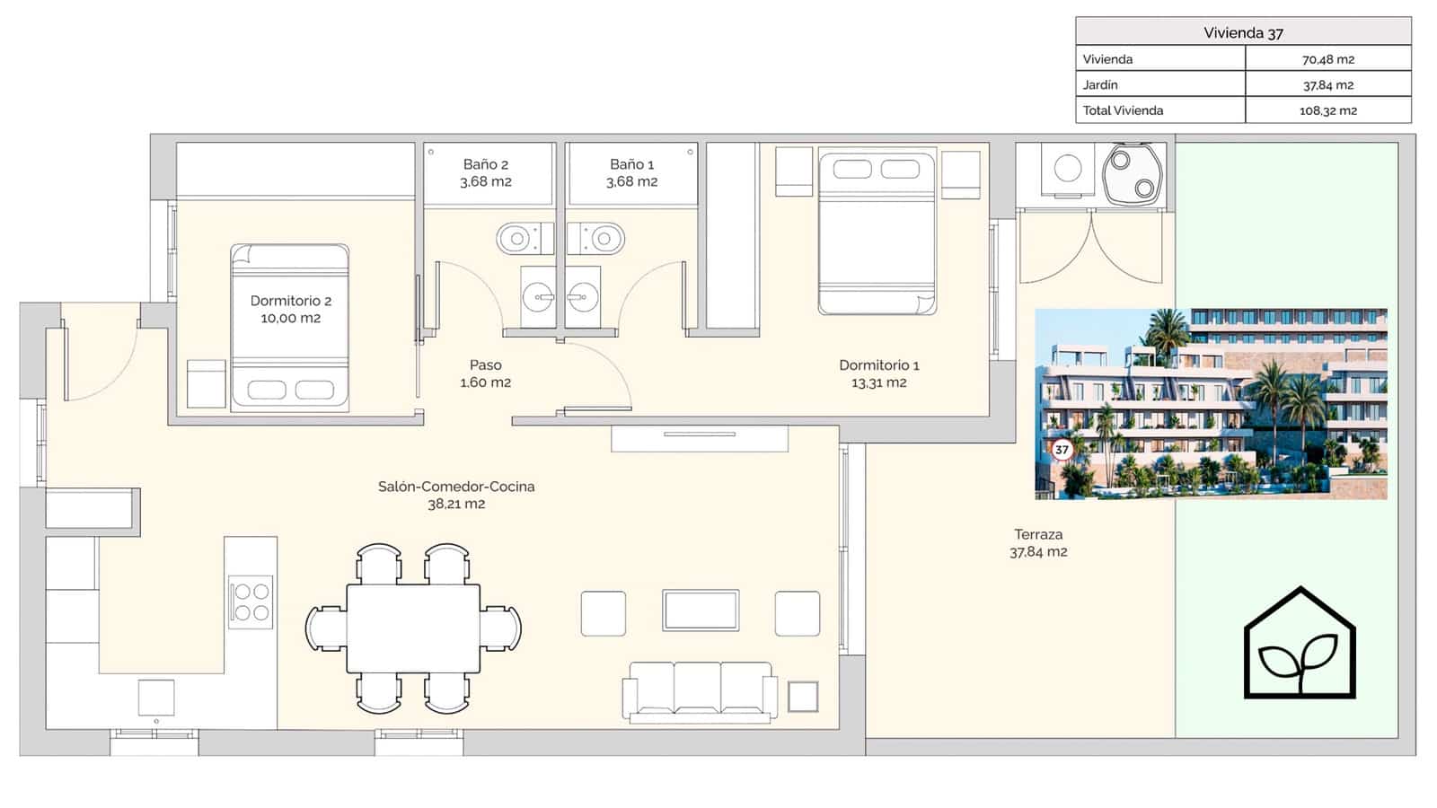 2 sypialnia Apartament na sprzedaż w Finestrat z basenem garażem - 339 900 € (Ref: 9891198)