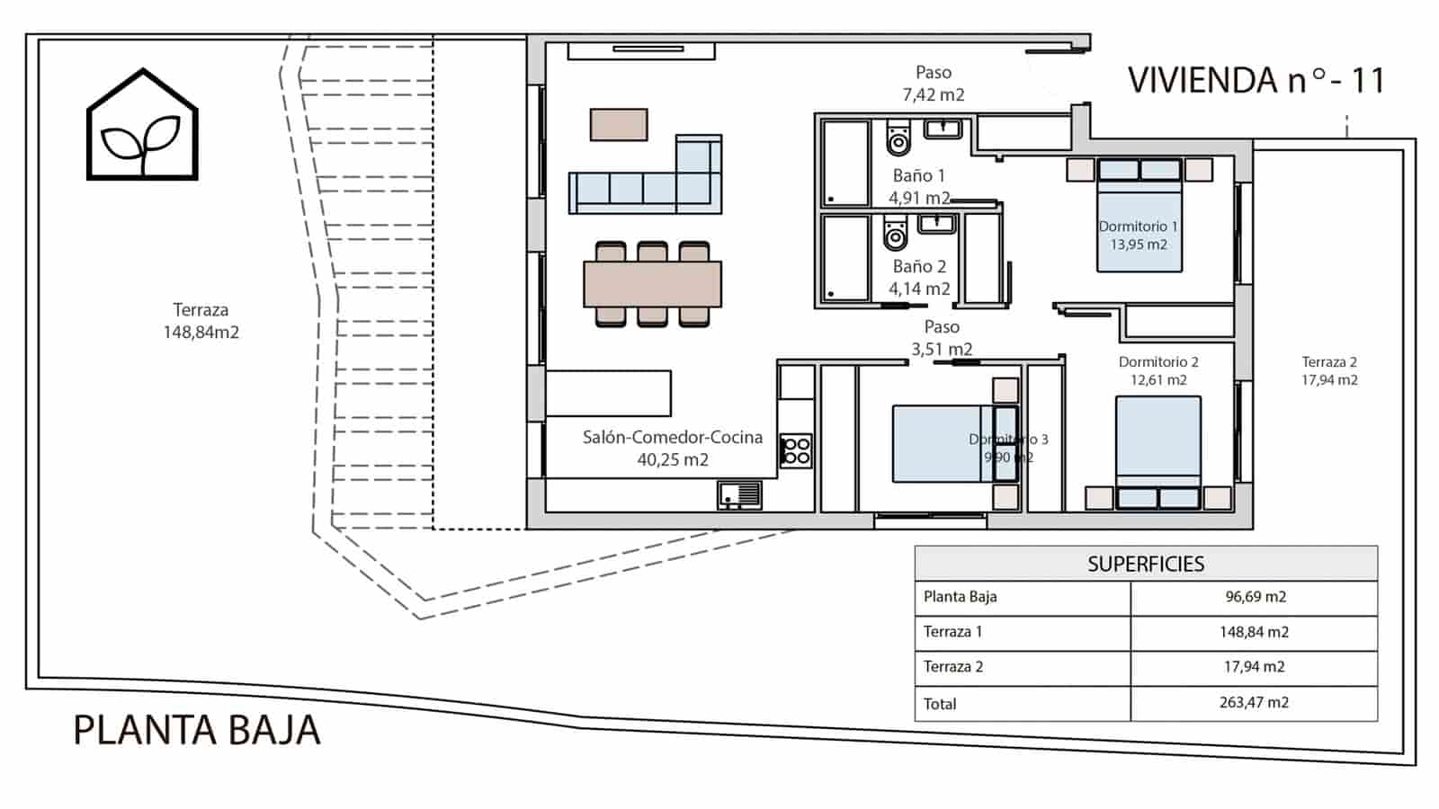 2 bedroom Bungalow for sale in Finestrat with pool garage - € 439,900 (Ref: 9891199)