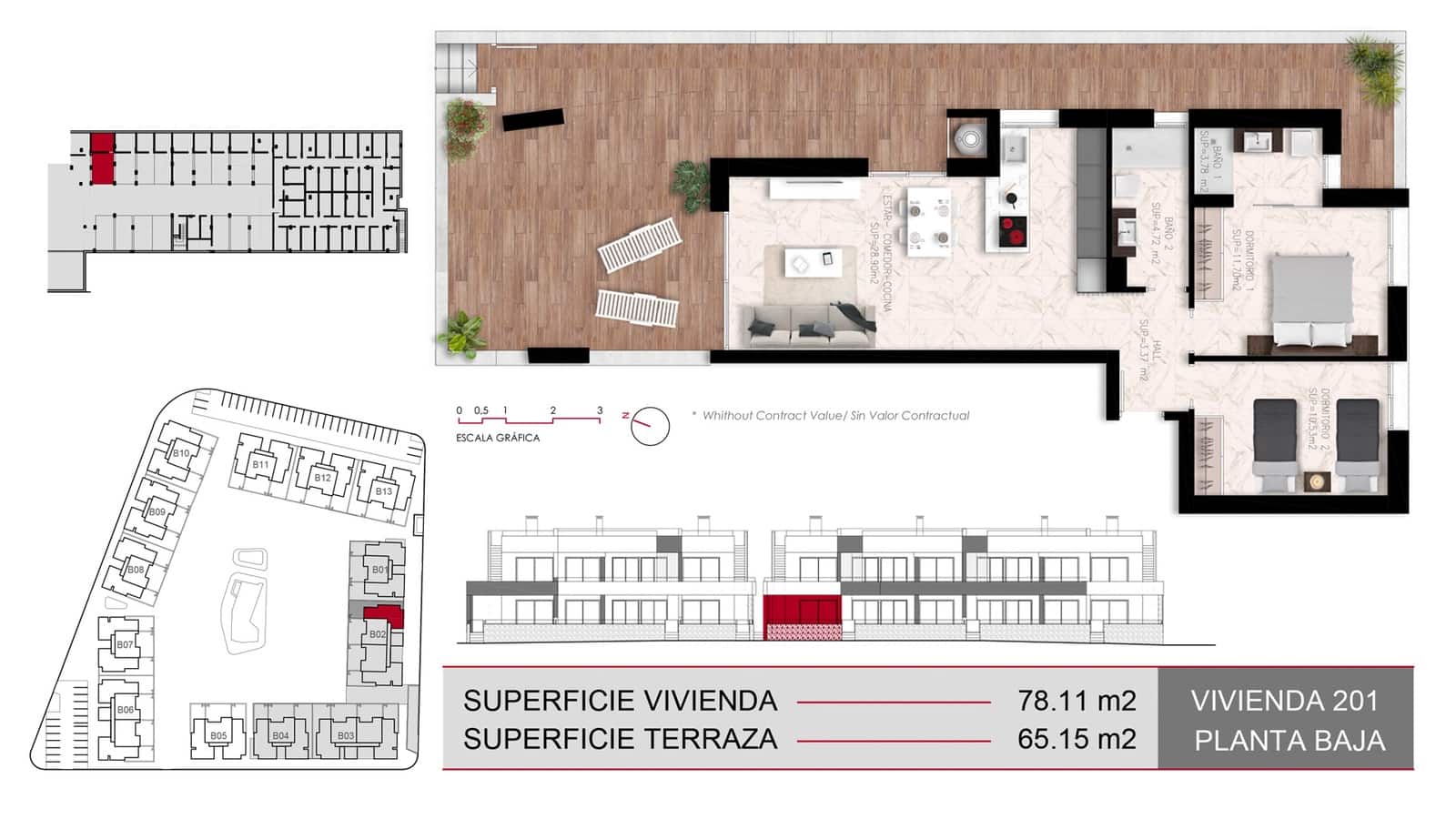 2 slaapkamer Bungalow te koop in Ciudad Quesada met zwembad garage - € 322.000 (Ref: 9891209)