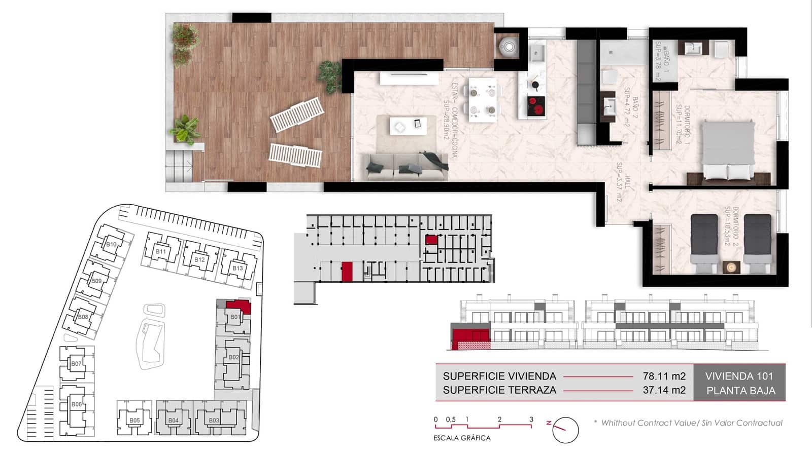 2 slaapkamer Bungalow te koop in Ciudad Quesada met zwembad garage - € 322.000 (Ref: 9891209)