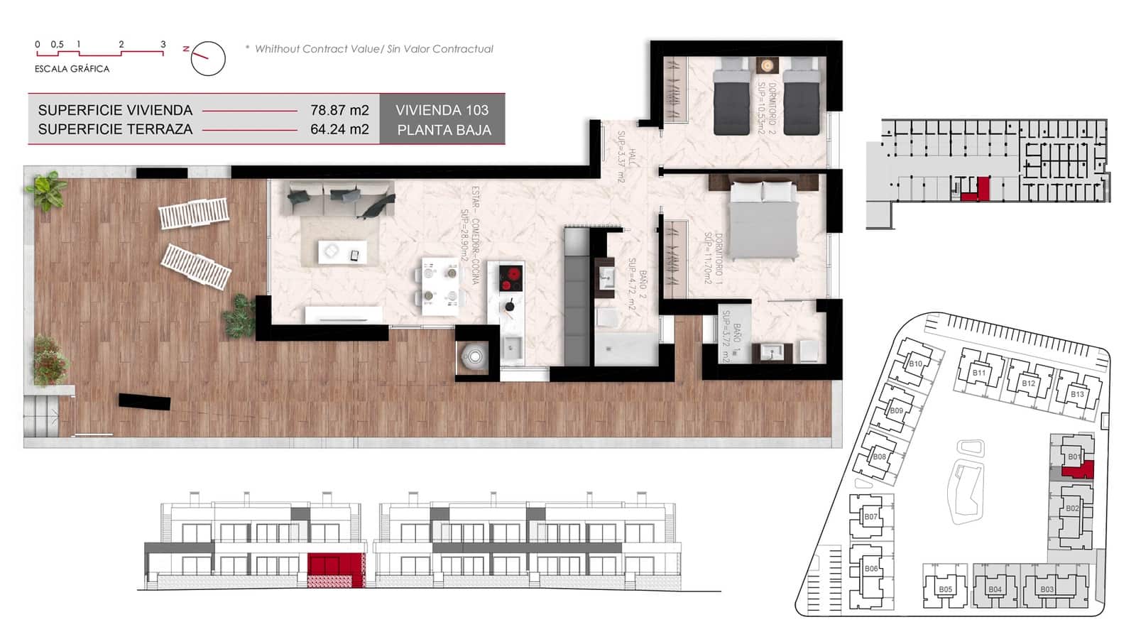 2 slaapkamer Bungalow te koop in Ciudad Quesada met zwembad garage - € 322.000 (Ref: 9891209)
