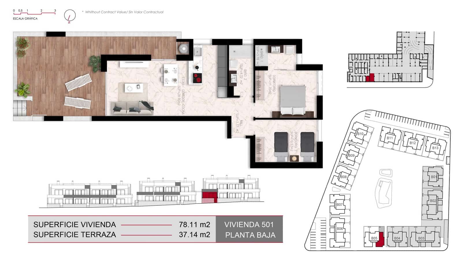 2 slaapkamer Bungalow te koop in Ciudad Quesada met zwembad garage - € 322.000 (Ref: 9891209)