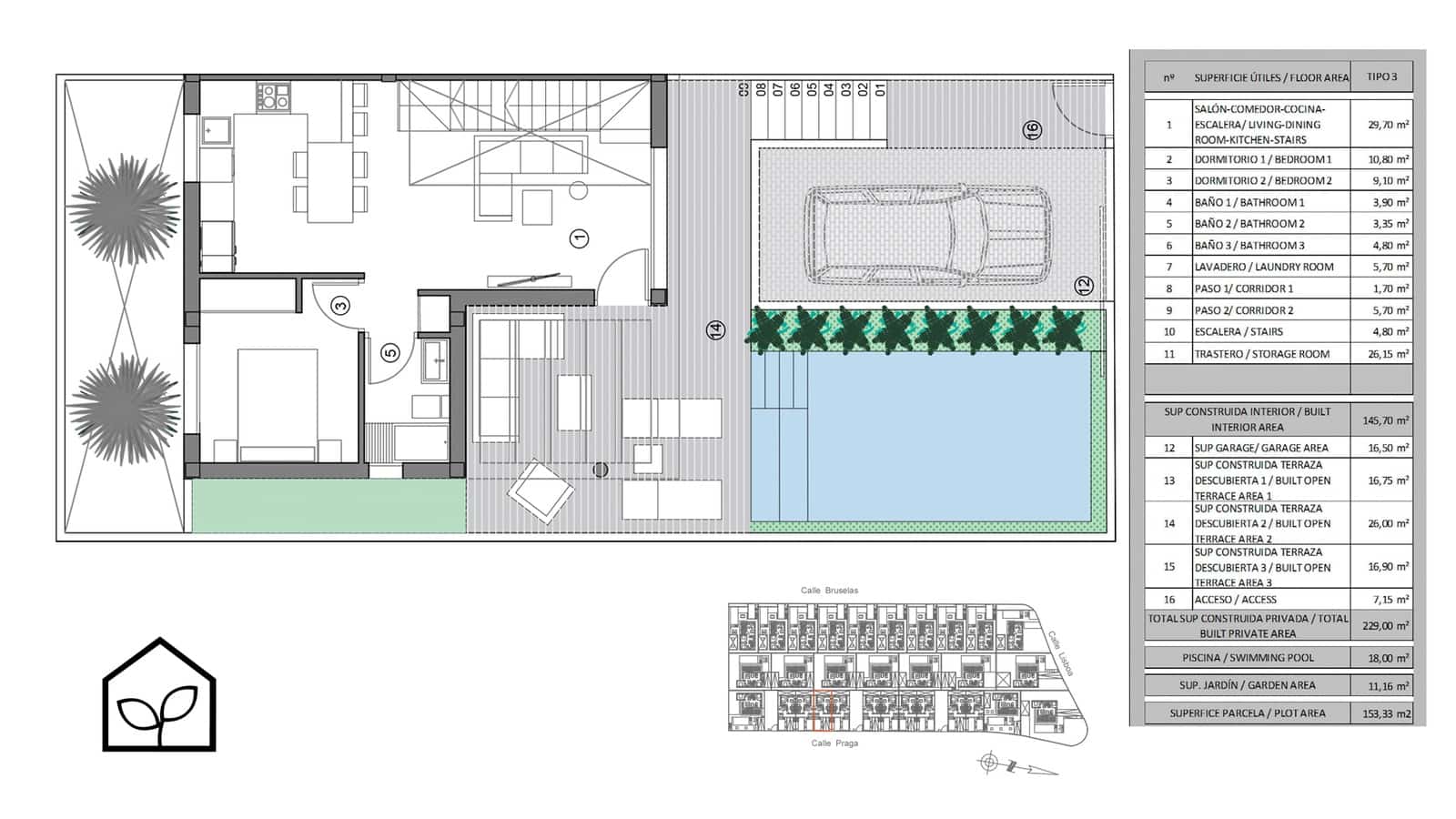 2 bedroom Terraced Villa for sale in Finestrat with pool garage - € 578,500 (Ref: 9894114)