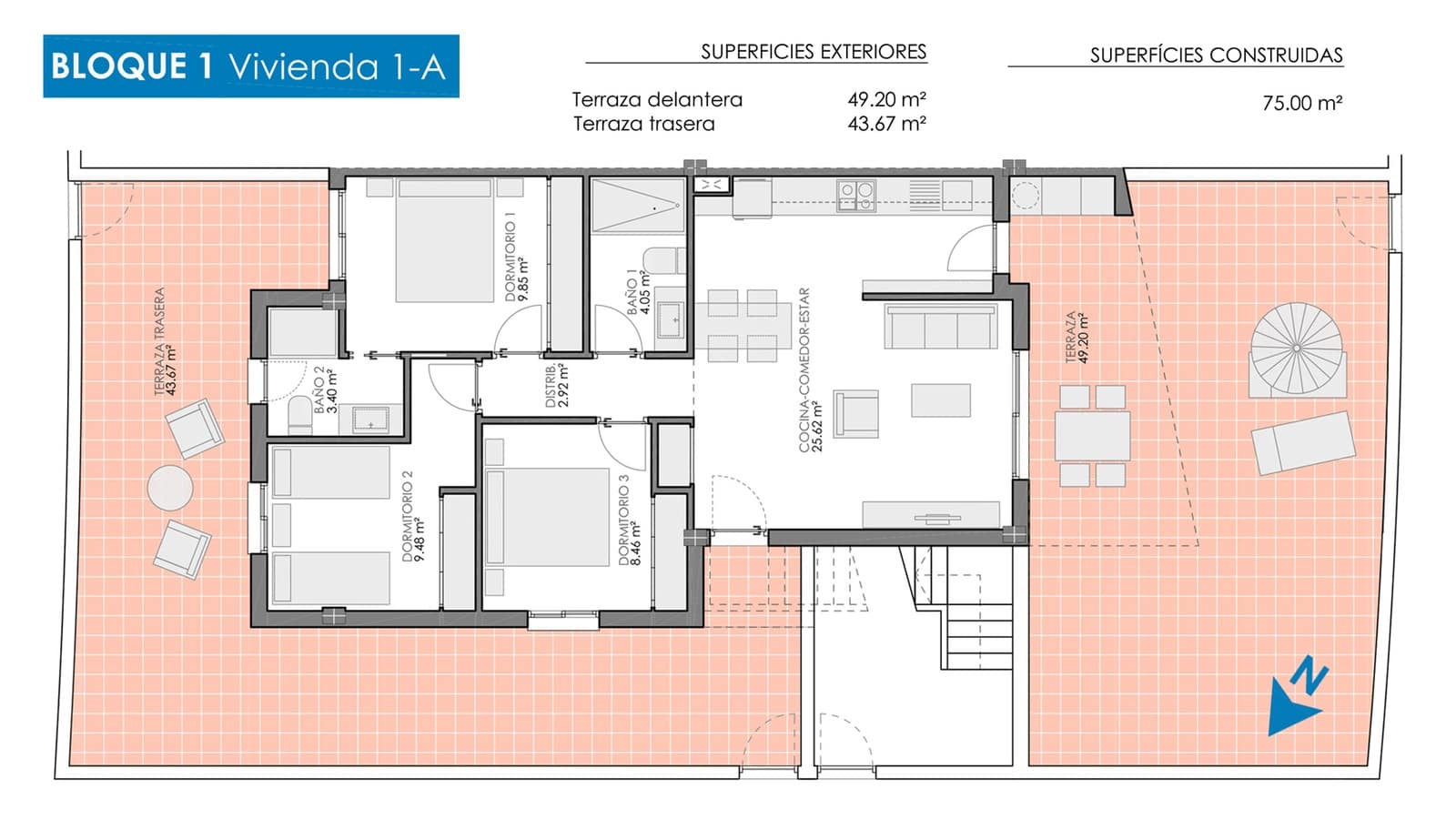 3 sovrum Bungalow till salu i Pilar de la Horadada med pool garage - 284 900 € (Ref: 9949400)