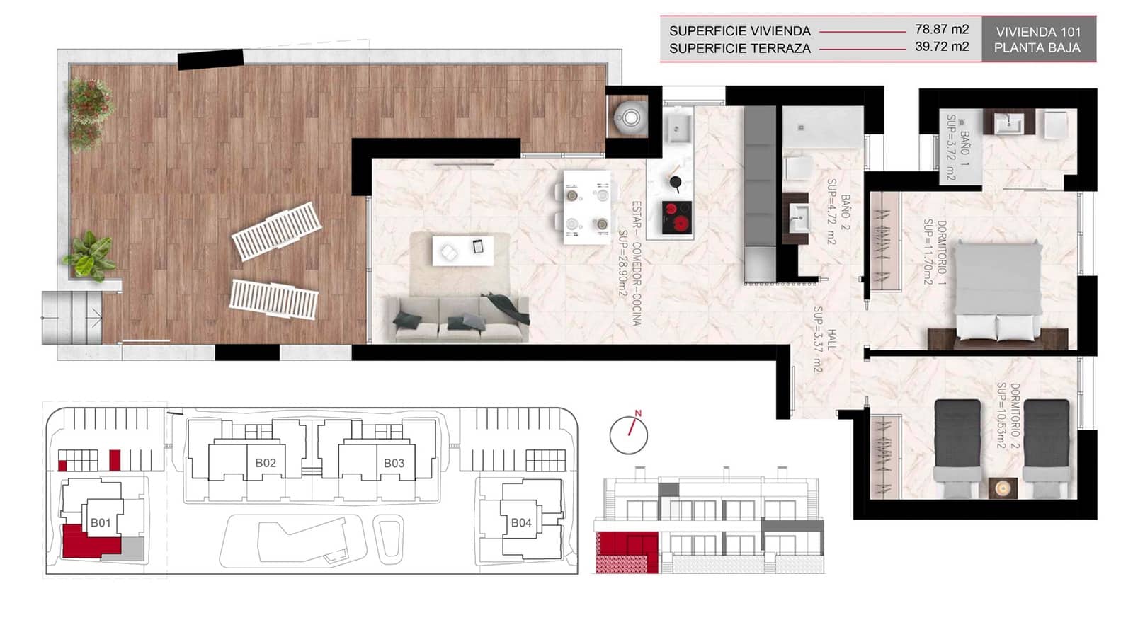 2 slaapkamer Bungalow te koop in Ciudad Quesada met zwembad garage - € 314.000 (Ref: 9953899)