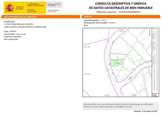 Bouwgrond te koop in Segur de Calafell, Calafell - € 90.000 (Ref: 9816100)
