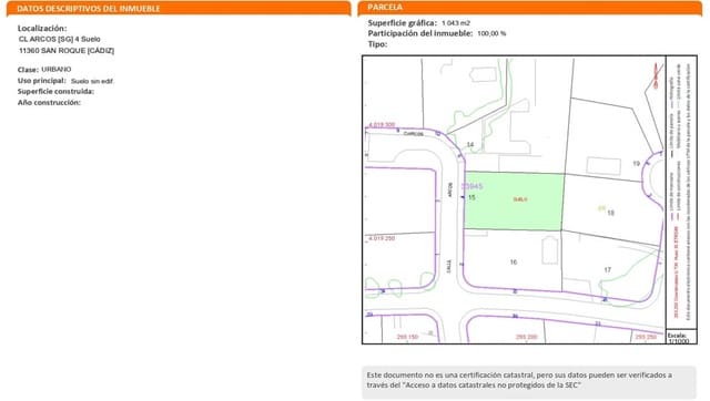 Terrain à Bâtir à vendre à Pueblo Nuevo de Guadiaro, San Roque - 325 000 € (Ref: 9756257)