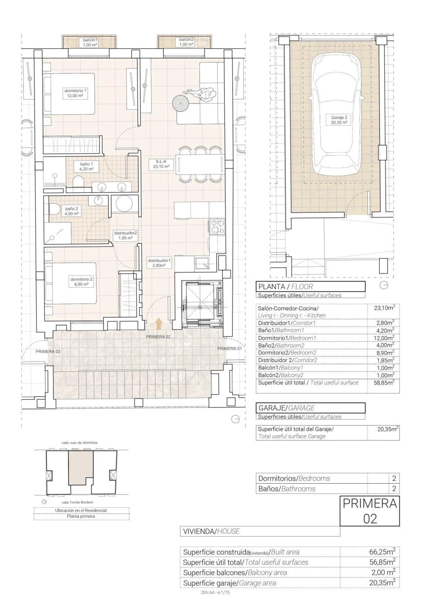 2 soveværelse Lejlighed til salg i Hondon de las Nieves med garage - € 198.000 (Ref: 10005655)